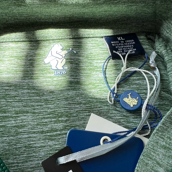 Green Quarter-Zip Sweatshirt with Standing Collar 1876 Cubs 1914 Golf XL Ecotec - Picture 6 of 6